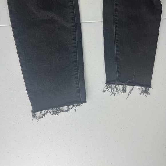 Madewell Over the Belly Distressed Raw Hem Black Sea Skinny Maternity Jean sz 30 - Picture 8 of 15